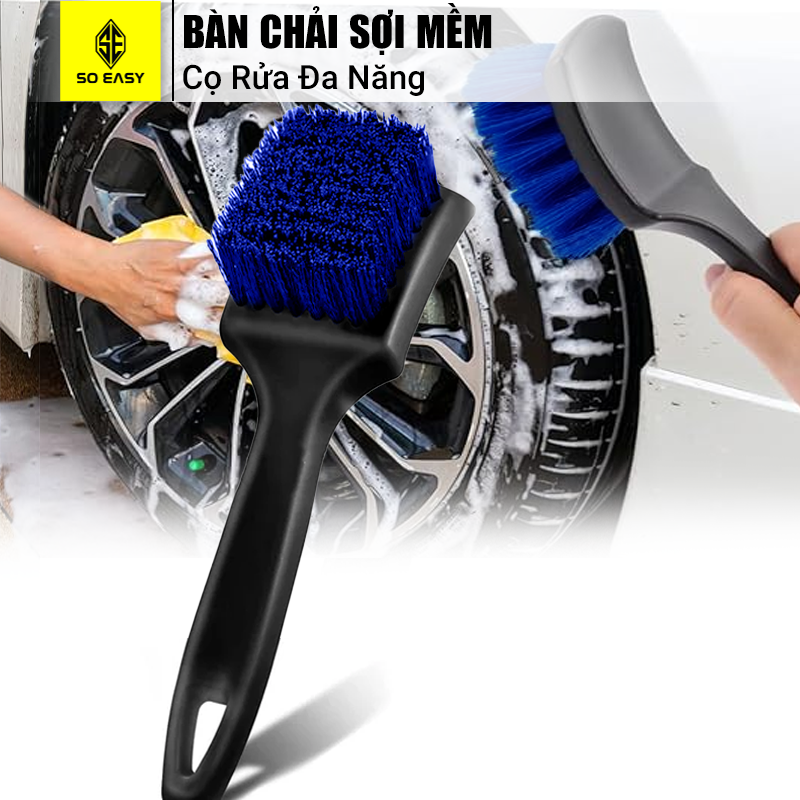 Bàn chải, cọ, chổi chuyên chà rửa lốp xe, bánh xe hơi, xe ô tô, xe tải, xe khách, xe máy làm tăng tuổi thọ xe_RX17 (xám)