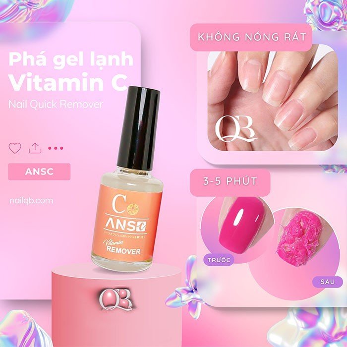 Dung dịch phá gel Vitamin phá gel lạnh ANSC không nóng rát, không hại móng