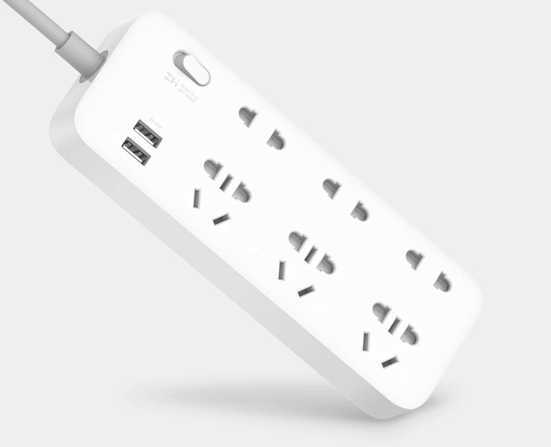 Ổ cắm điện xiaomi zmi cx05 6 cổng ac 2 cổng usb sạc nhanh tối đa 18w dài 1.8m - bảo hành 6 tháng