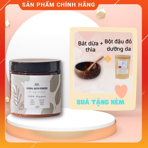 Bột Tắm Trắng Thảo Dược Her Cosmetic, Tắm trắng thảo mộc Hercosmetic  300GRAM ( Tặng 1 Gói Bột Đậu Đỏ 100gram)