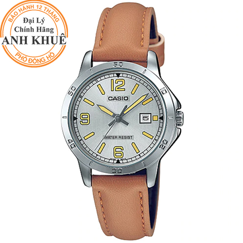 Đồng hồ nữ dây da casio anh khuê ltp-v004l-7budf