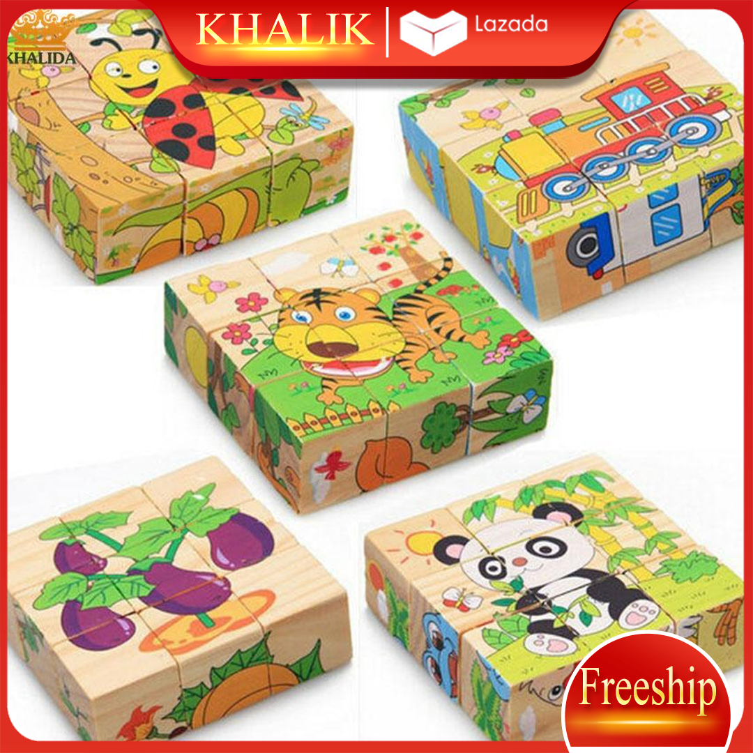 Bộ đồ chơi xếp hình gỗ cho bé (6 mặt)