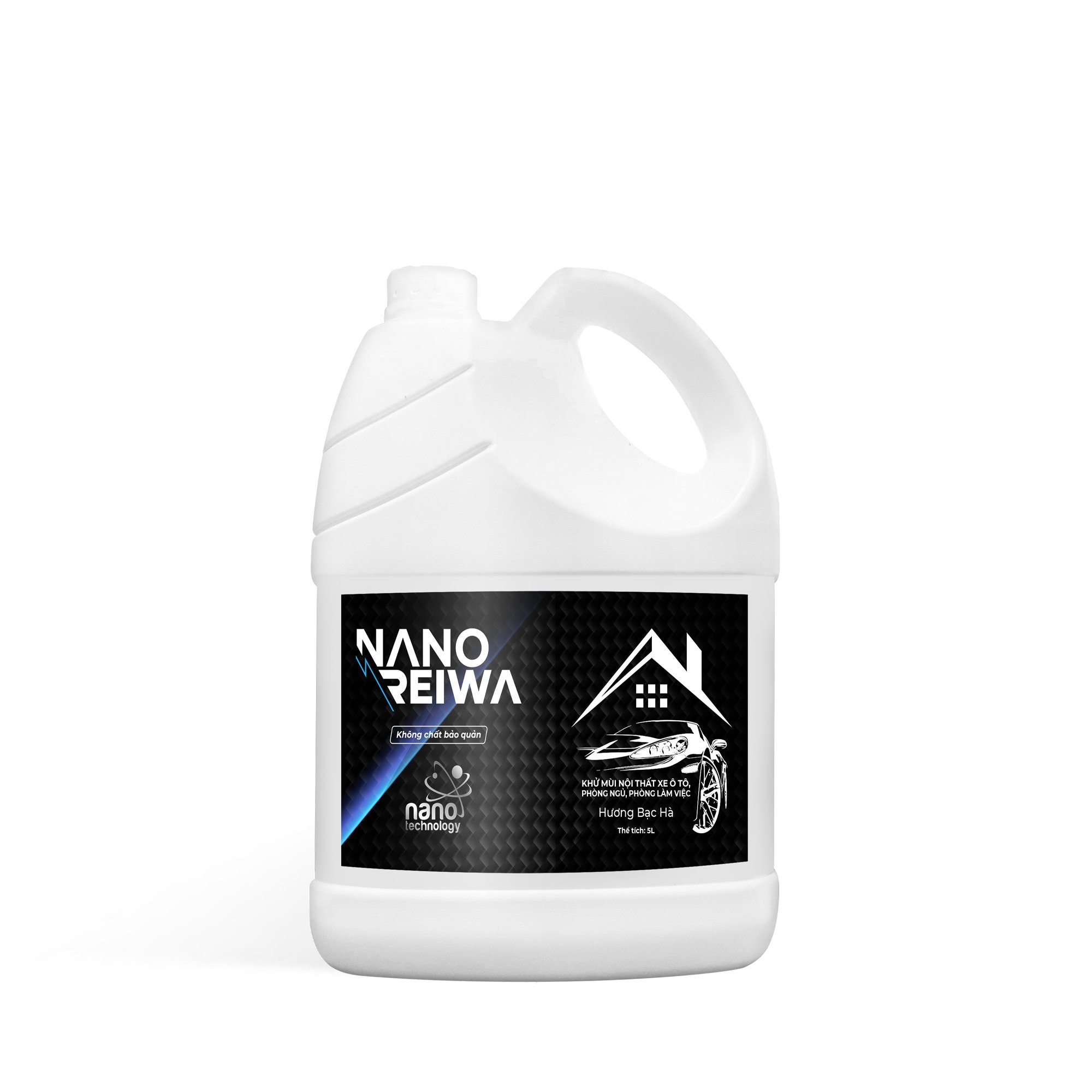[HCM]Can 5 lít diệt khuẩn khử mùi ô tô Nano Reiwa - Hương Bạc hà dùng diệt khuẩn nhà cửa văn phòng - sử dụng được cho máy phun khói Made in Việt Nam