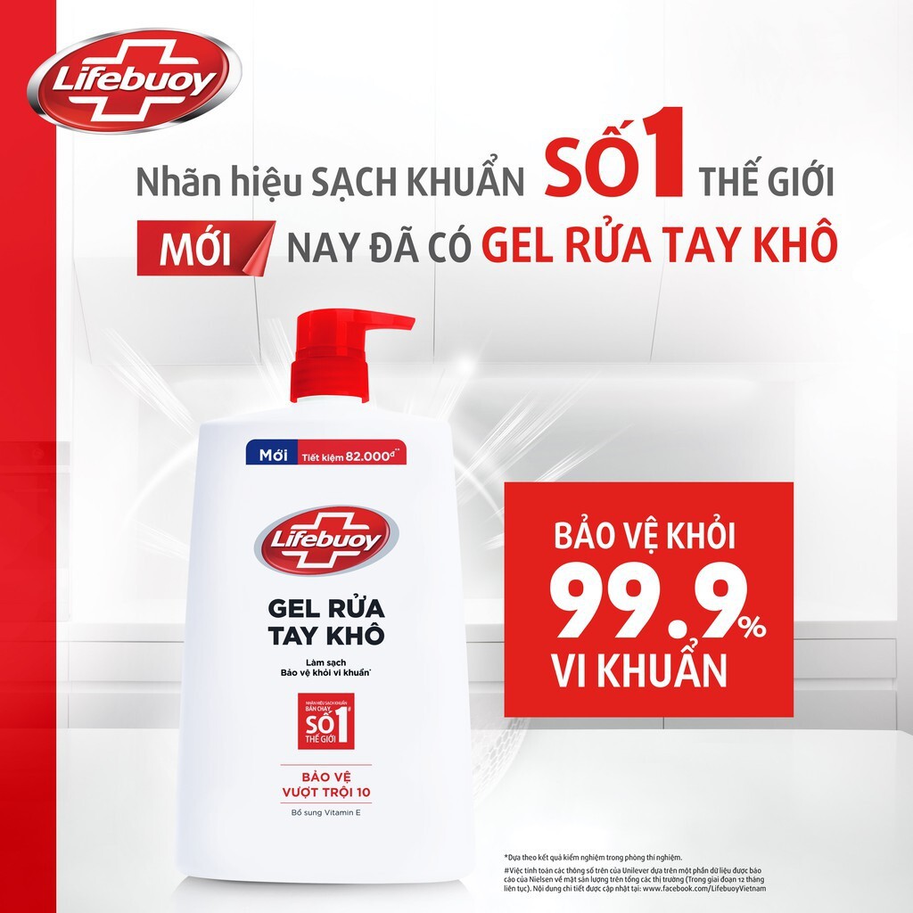 Gel rửa tay khô Lifebuoy Bảo vệ vượt trội 1.1L