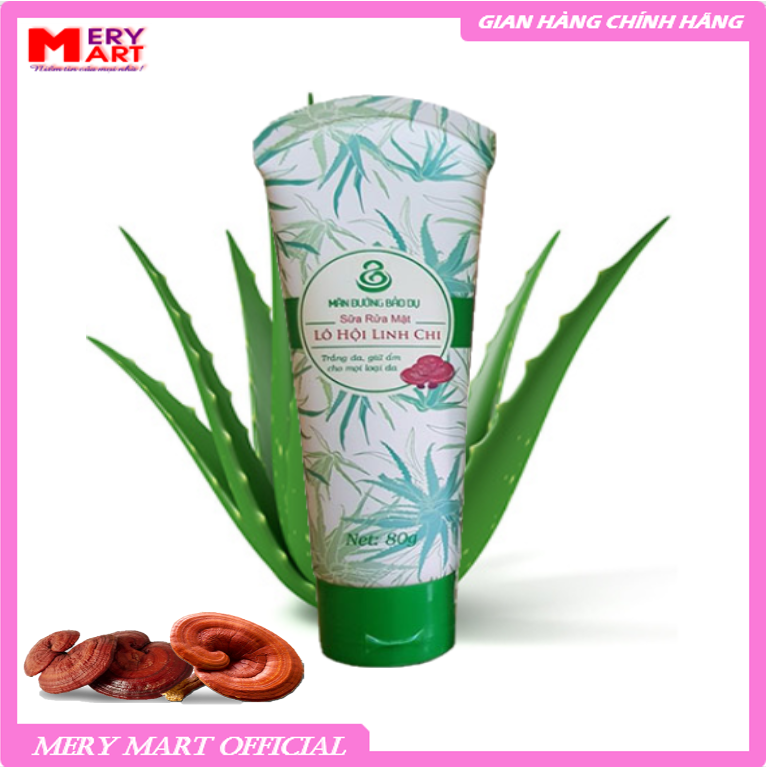 Sữa rửa mặt Lô Hội Linh Chi ngăn ngừa mụn, làm sạch da, giúp da trắng khỏe, ngăn ngừa lão hóa da - 80Gr