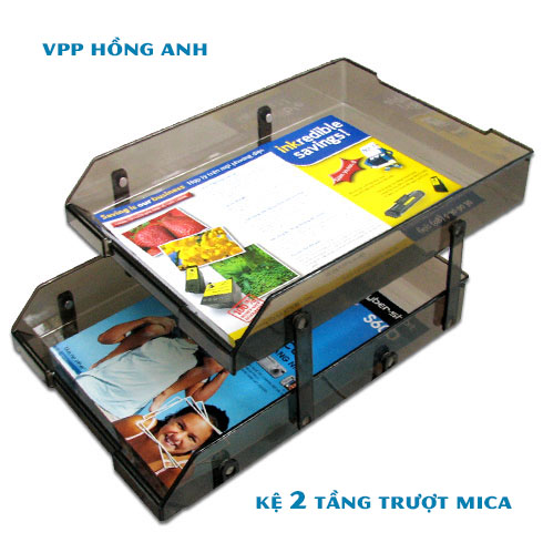 Kệ mica trượt 2 tầng xukiva 169-2