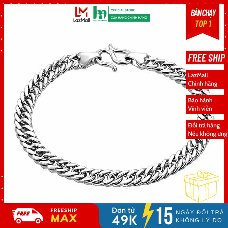 Lắc tay nam bạc hiểu minh ltn029 bảo hành vĩnh viễn