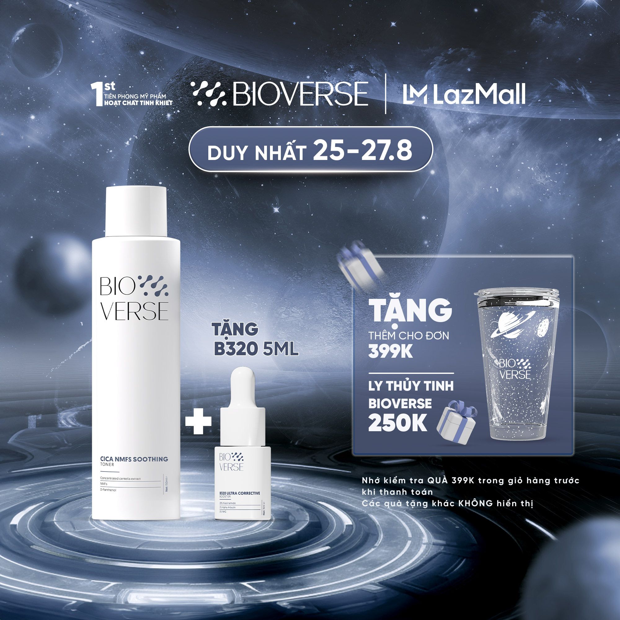 Toner cica dưỡng ẩm & làm dịu da bong tróc cica nmfs soothing toner bioverse 150ml