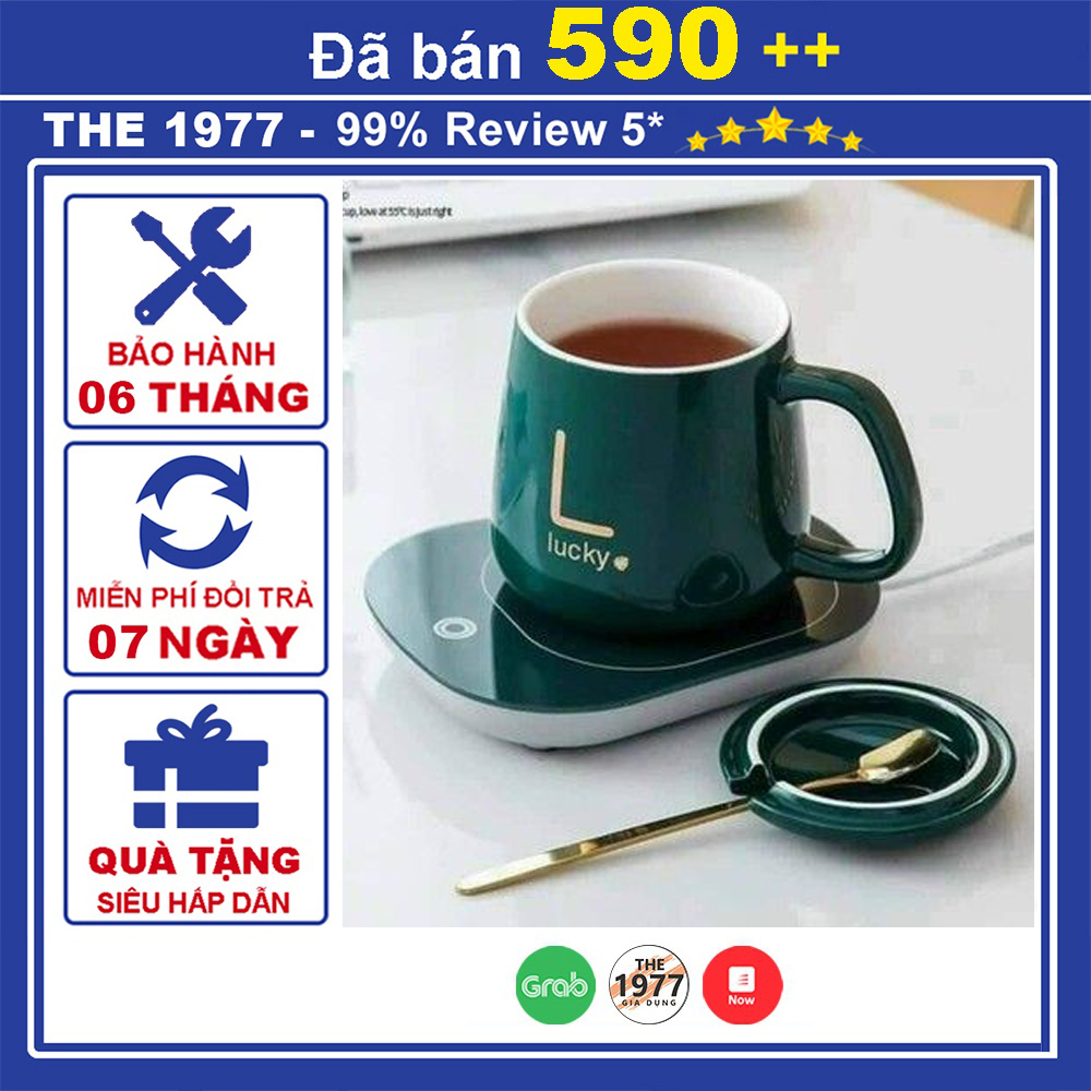 Bộ ly cốc sứ hâm nóng đồ uống,chưng yến kèm đế điện lucky ms-6s99