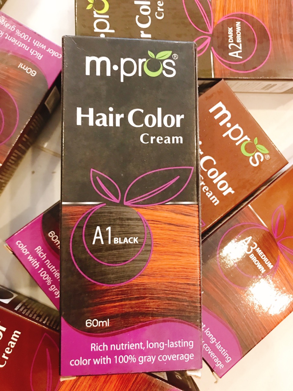 Kem nhuộm tóc phủ bạc cao cấp Hair Color M.pros 60ml product of Lavo Việt Nam