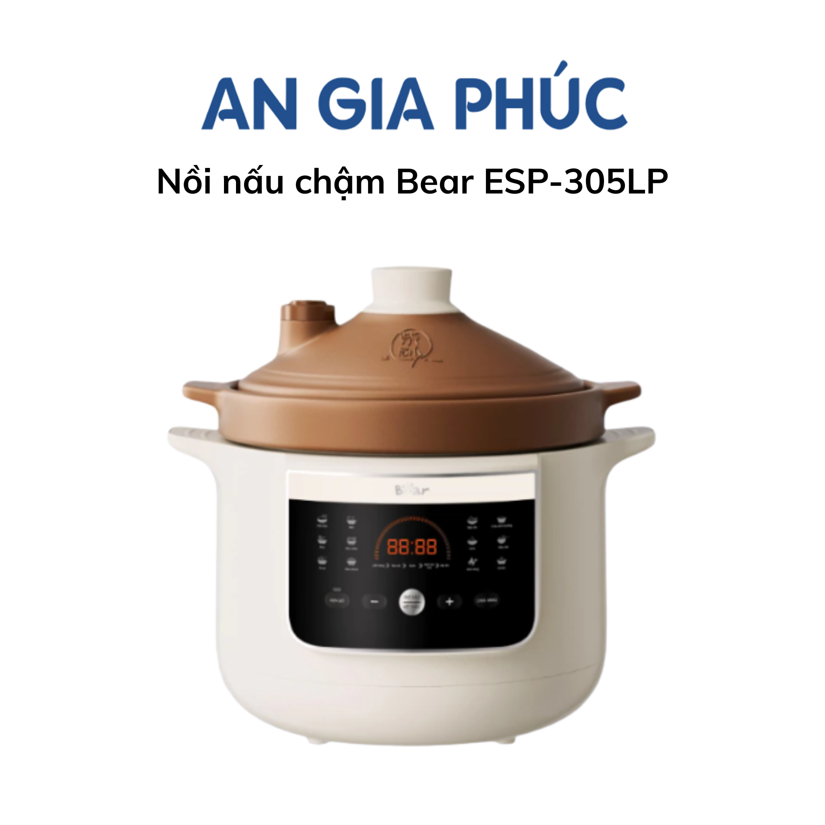 Nồi Kho Hầm Chậm BEAR , Nồi Nấu Chậm Lòng Gốm Tử Sa Nguyên Khoáng ESP-305LP 3 Lít - An Gia Phúc