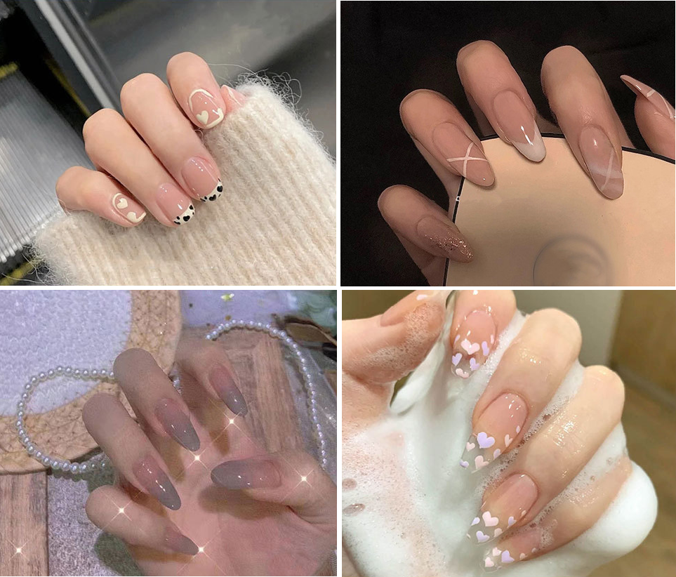 Bộ 24 móng tay giả /Kèm keo/ làm nail hàng xịn [R181-200]