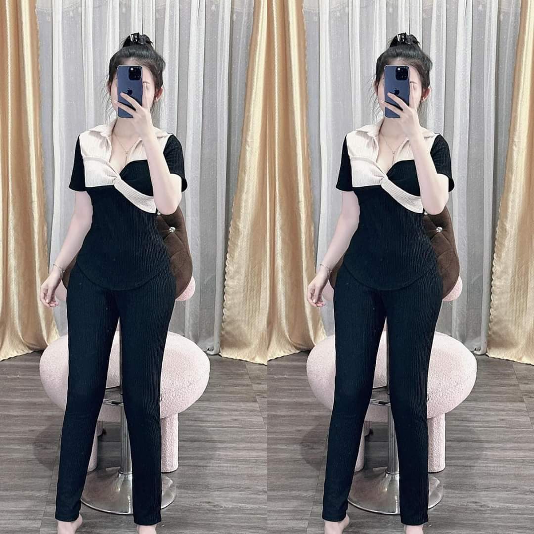 đồ bộ nữ mặc nhà, bộ đồ ngủ nữ đồ mặc nhà, quần áo mặc ở nhà nữ vải thun xốp - cn131