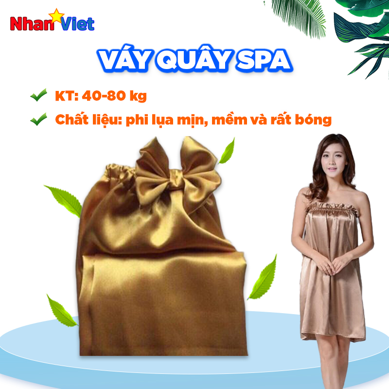 Bộ quây lụa spa |Váy quây spa chất liệu lụa mát sang chảnh nhiều màu để chọn