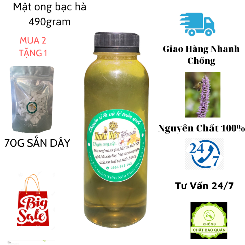 490gram Mật ong bạc hà nguyên chất cao nguyên đá Hà Giang- Tốt cho sức khỏe và làm đẹp