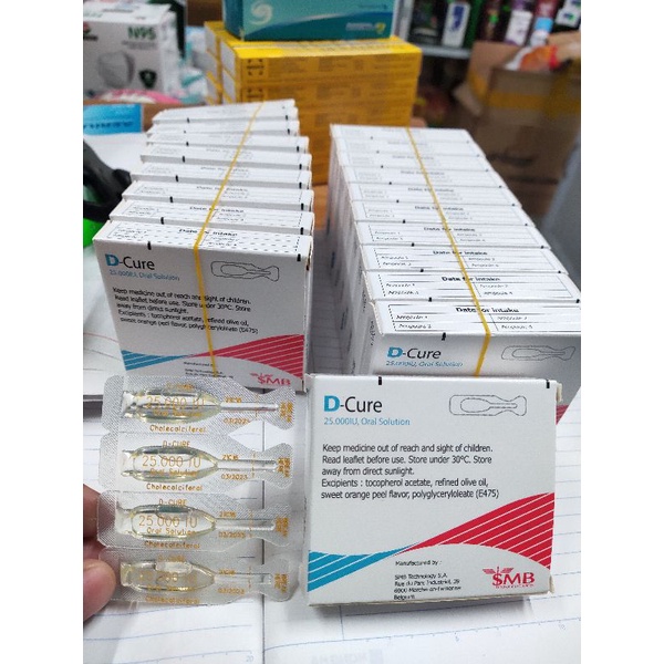 D-Cure VTM D3,Vitamin D-cure hỗ trợ bổ sung Vitamin D thiếu hụt hộp 4 ống