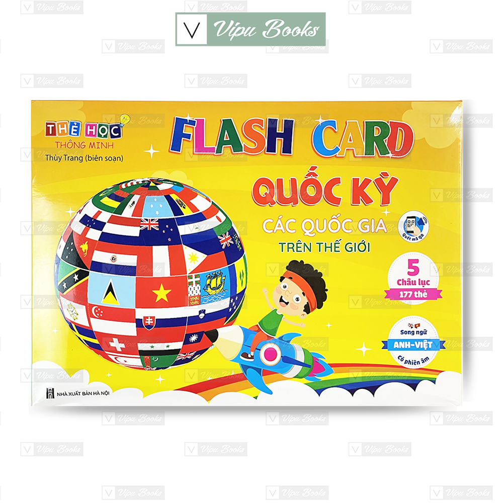 Sách - flash card quốc kỳ các quốc gia trên thế giới - thẻ học thông minh