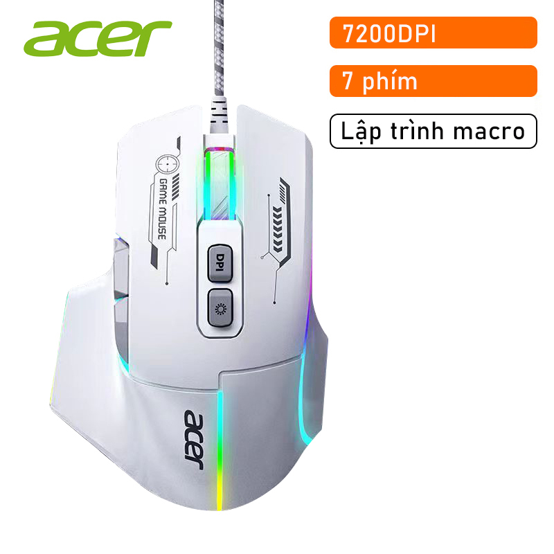  Acer Gaming Mouse Omw950 Rgb Luminous 7200Dpi Trang chủ Văn phòng 7 phím Lập trình Macro Chuột có dây Máy tính để bàn Máy tính xách tay 