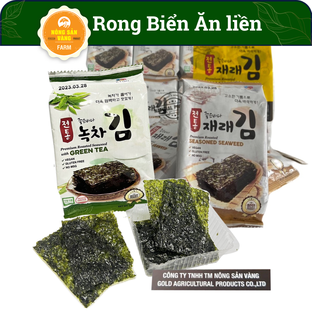 Snack Rong Biển Ăn Liền , K Fish Vị Trà Xanh, Vị Nướng Nhập Khẩu Hàn Quốc - Nông Sản Vàng