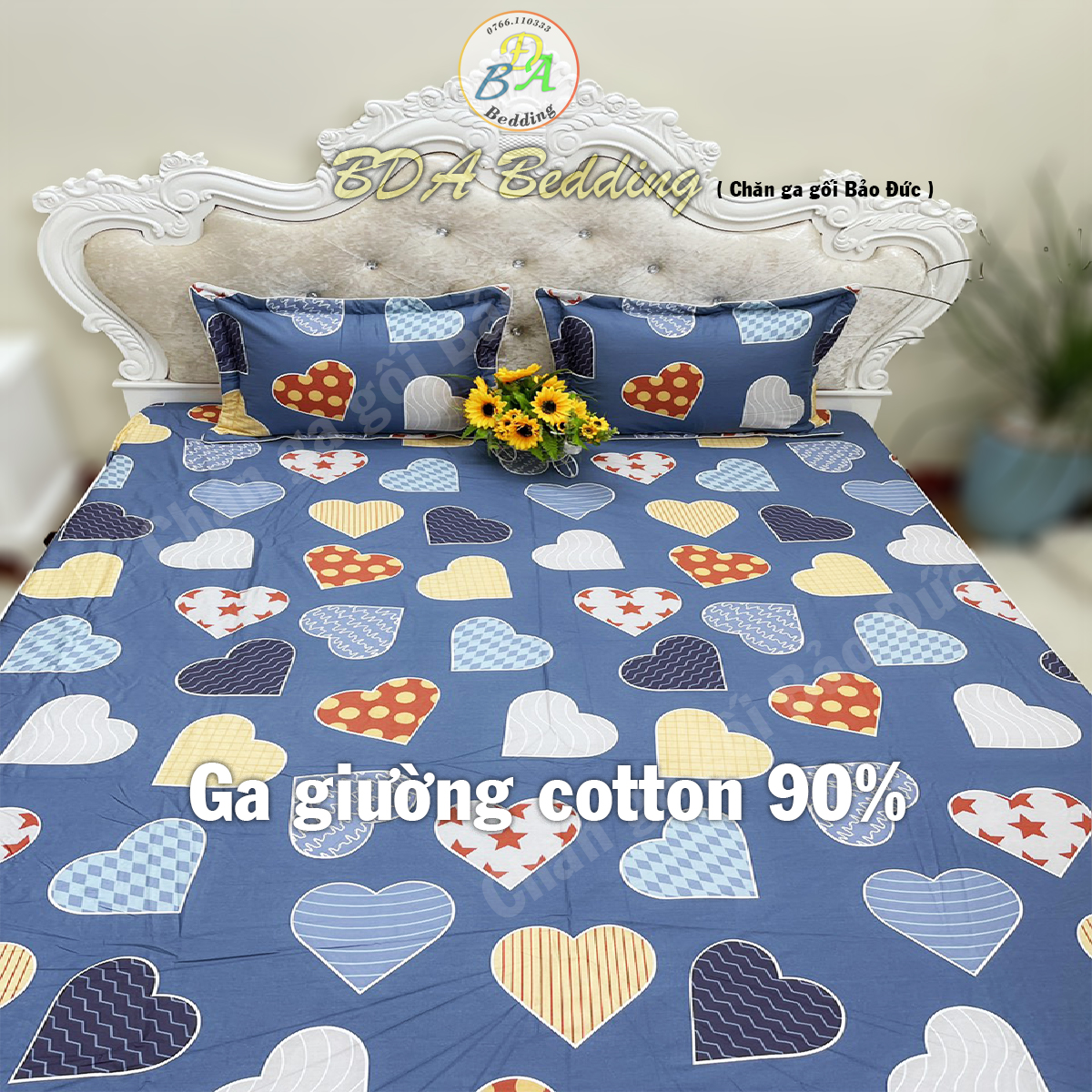 Ga trải giường, vải cotton nhập 90%, chất vải mát lạnh, mẫu mã đẹp, độ bền vải cao