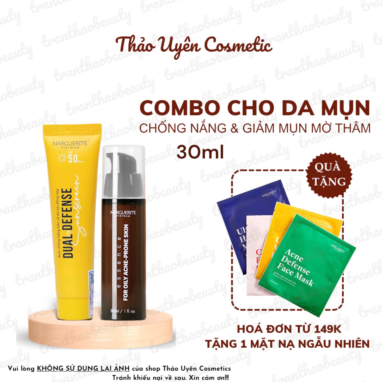 Kem chống nắng và nhũ tương giảm mụn kiềm dầu narguerite