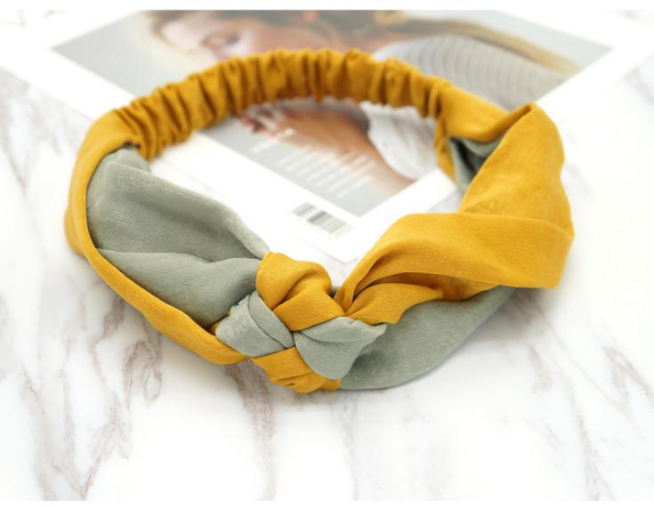 Băng đô turban băng đô nữ Hàn Quốc thắt nút chéo đan xen màu siêu đep