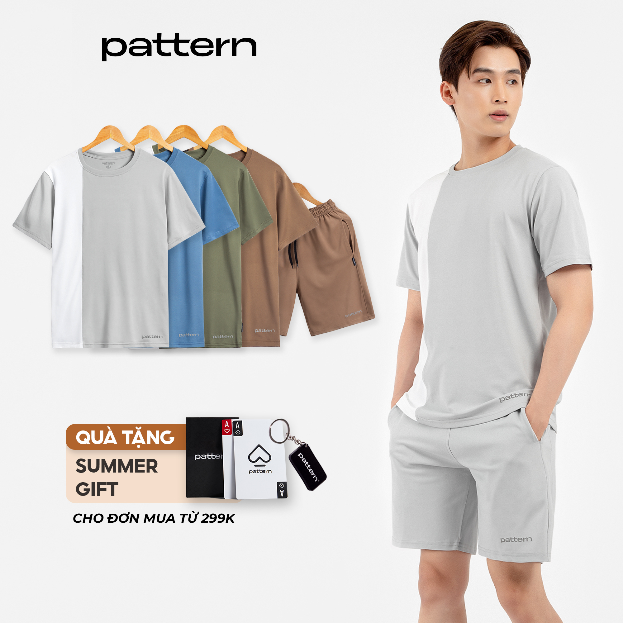Bộ quần áo nam pattern the 1992 cao cấp phối sọc dọc