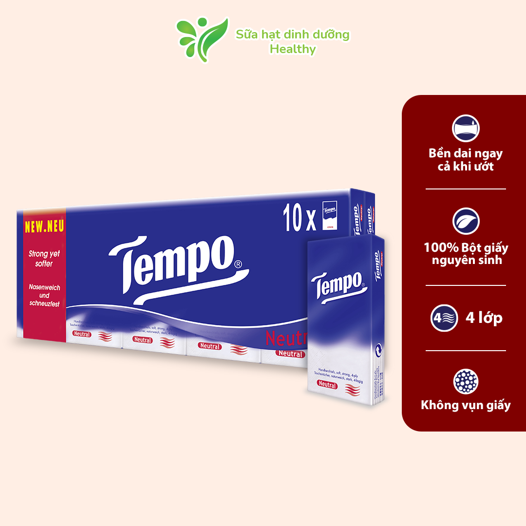 Khăn giấy bỏ túi cao cấp tempo regular không mùi - thương hiệu đức