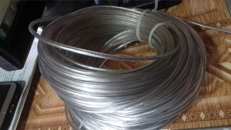 12m dây cáp bọc nhựa 3mm ( kèm 4 khóa cáp và 2 tăng đơ)