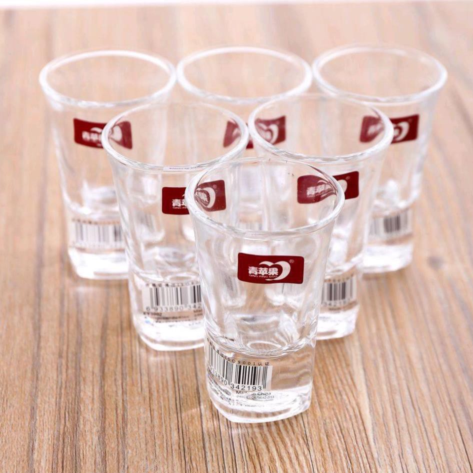 Set 6 chén thuỷ tinh đế dày Deli cao cấp - Ly rượu thuỷ tinh 24ml