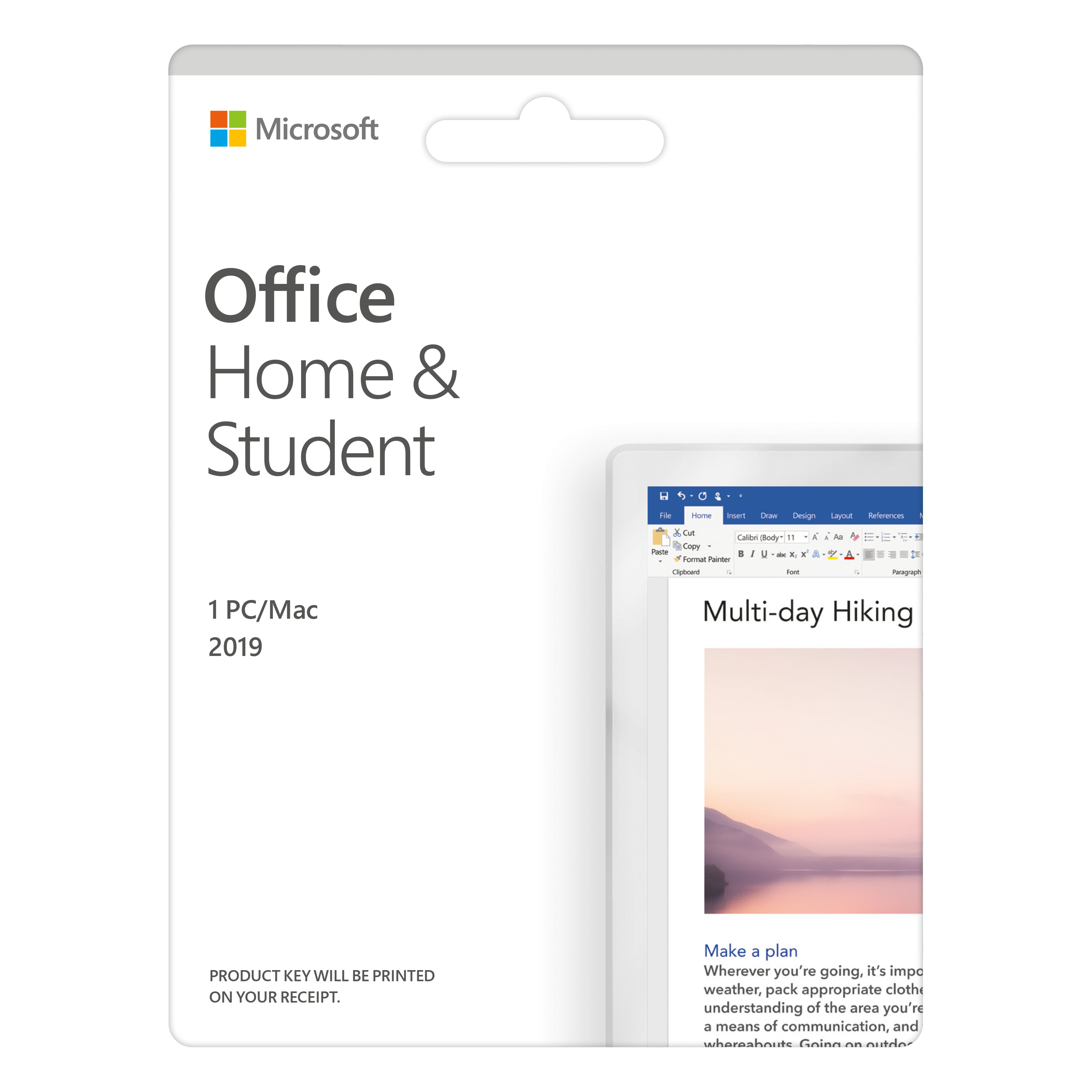 Phần mềm office home and student 2019 english apac em medialess p6 - hàng chính hãng