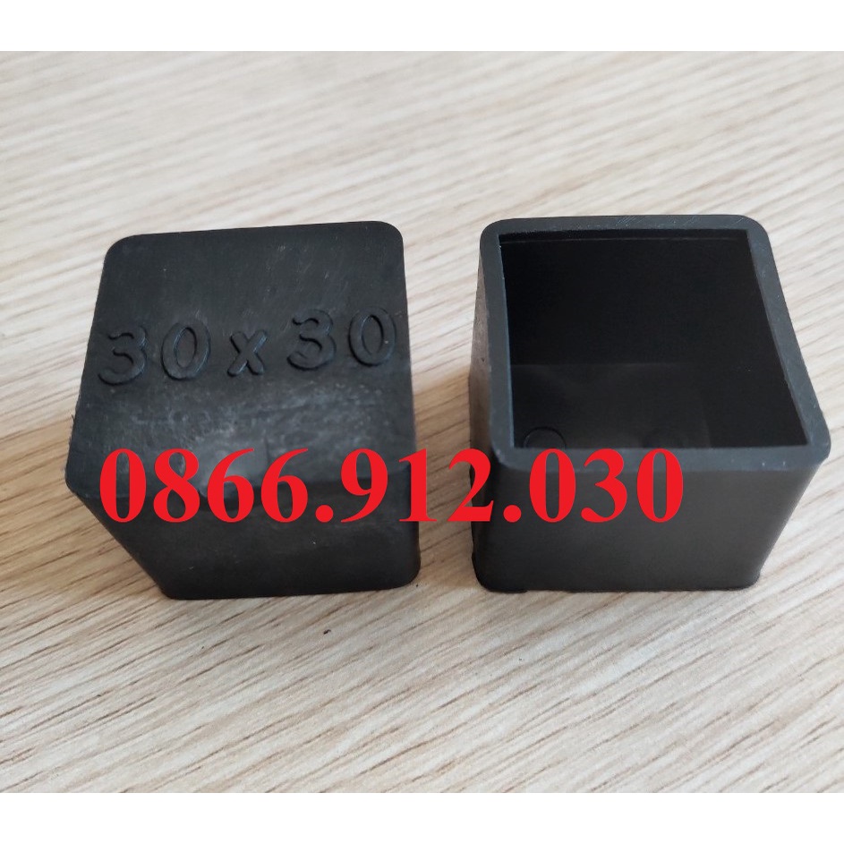 Bộ 10 chiếc hộp vuông 30x30_bịt ngoài núm, nút chụp cao su, nhựa bịt chân bàn ghế, nút bao chân sắt, nút cao su
