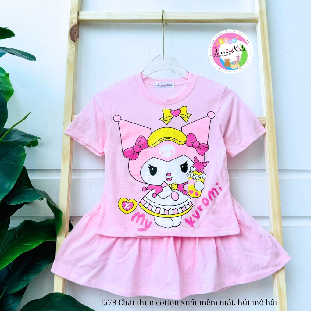 Set áo váy dành cho bé gái 12 đến 25kg xuất dư vnxk jennie kids J578 - 7