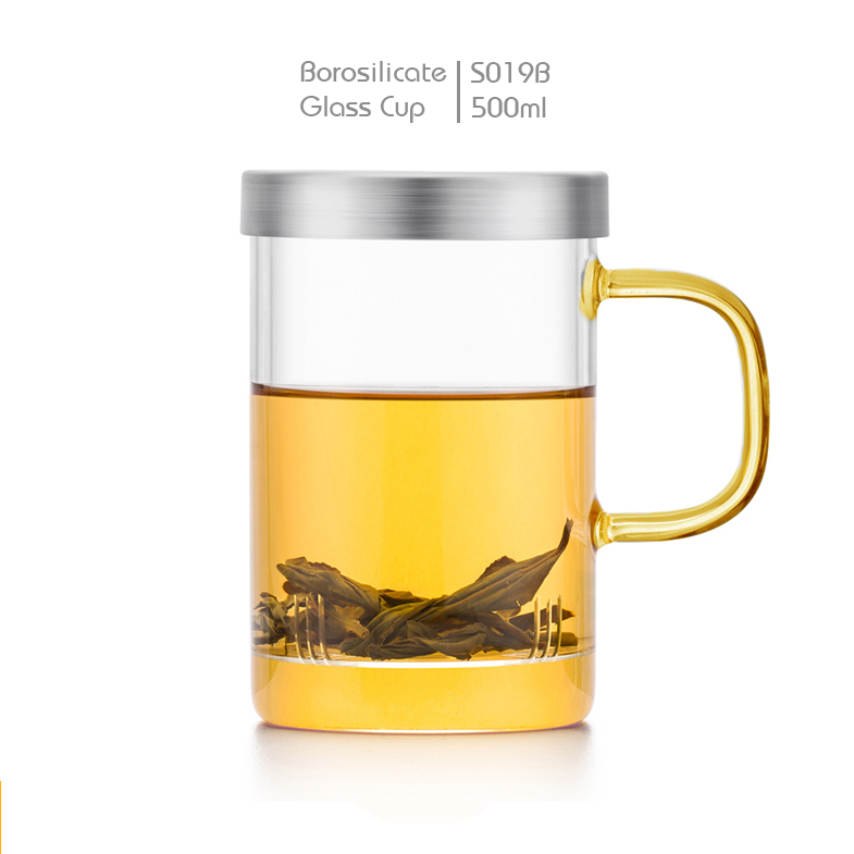 Ly lọc trà thủy tinh Samadoyo S019B 500ml - Cốc trà thủy tinh chịu nhiệt có lọc trà