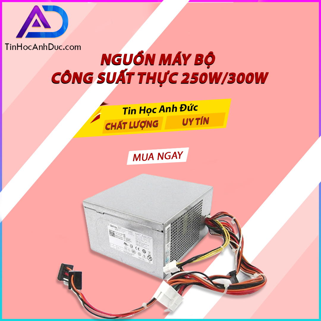 Nguồn máy tính máy bộ dell hp 250w 300w 350w dùng cho máy tính để bàn vga gtx650 7750 r7240 gtx660 gt730 750ti nguồn công suất thực