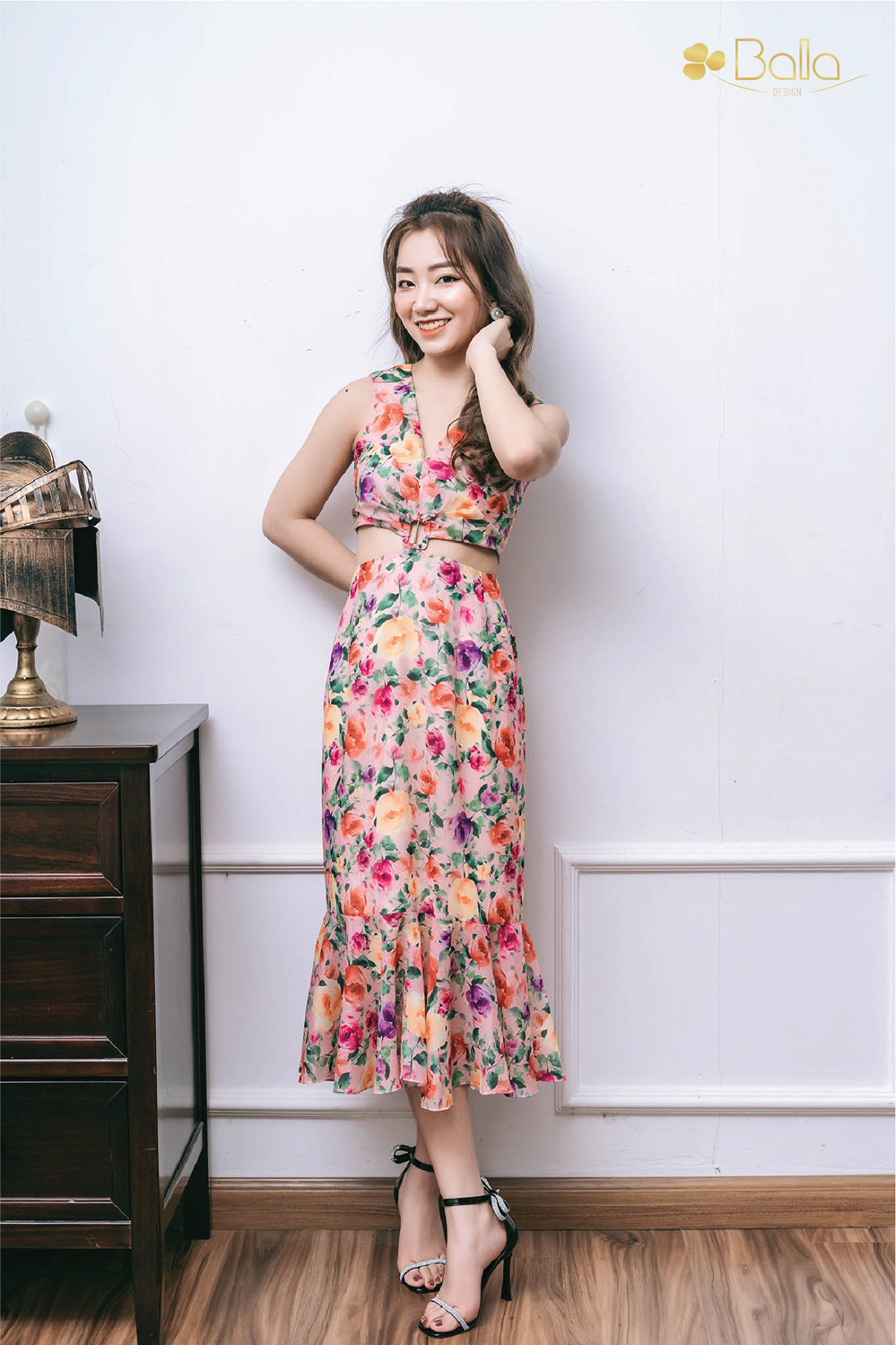 Blossoms -Váy tơ hoa hồng nhiều màu by Bala Design