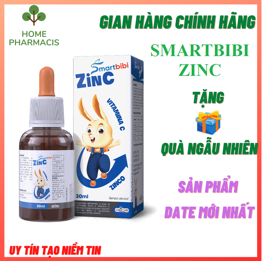 Siro kẽm Chelate hữu cơ cho bé - Smartbibi Zinc hỗ trợ tăng đề kháng, cải thiện biếng ăn, chậm lớn ở trẻ thiếu kẽm