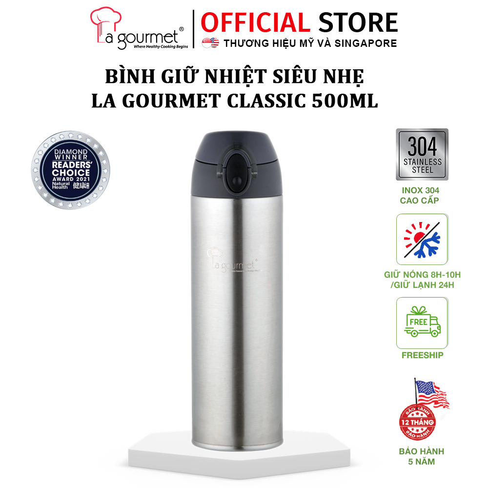 Bình giữ nhiệt la gourmet classic nhẹ 500ml inox 304 bảo hành 5 năm chính hãng- 350831