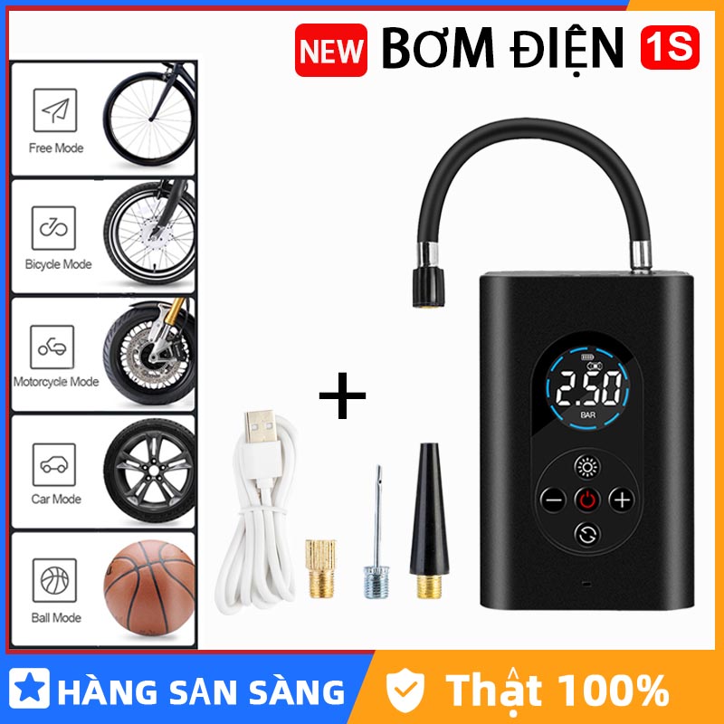 Máy bơm khí sạc điện di động, máy bơm khí kỹ thuật số thông minh, cổng USB, máy bơm khí điện, phát hiện áp suất lốp, xe đạp cầm tay kỹ thuật số thông minh xe máy