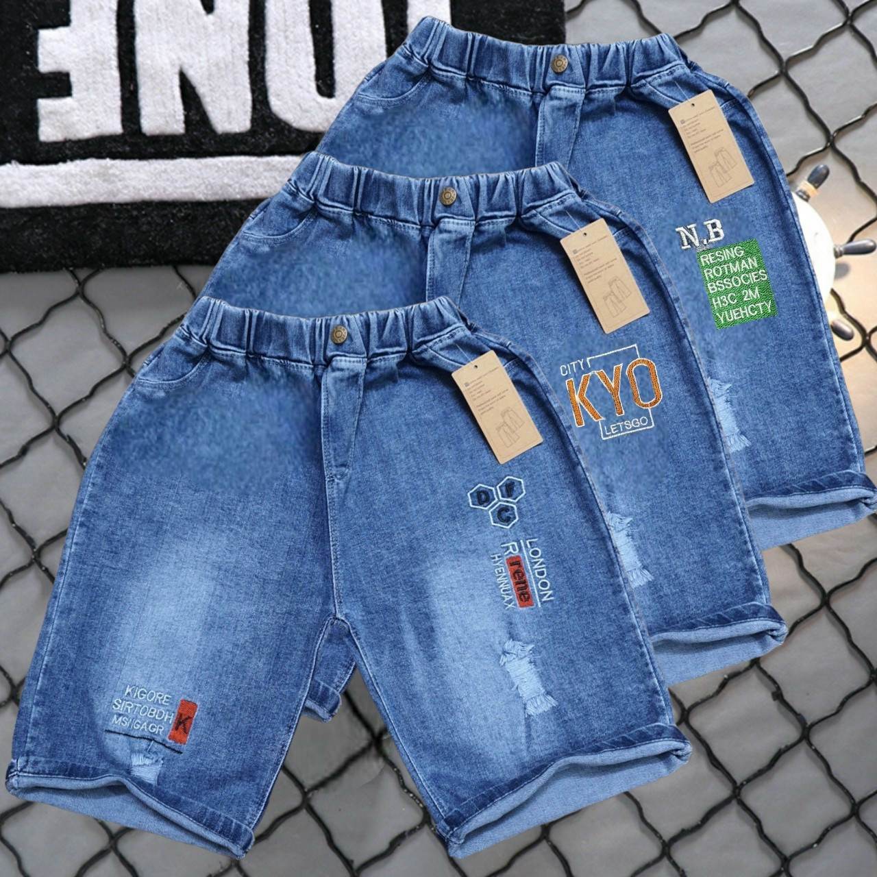 Quần jean lỡ túi hộp sz 30-40kg, Chất bò mềm, co giãn