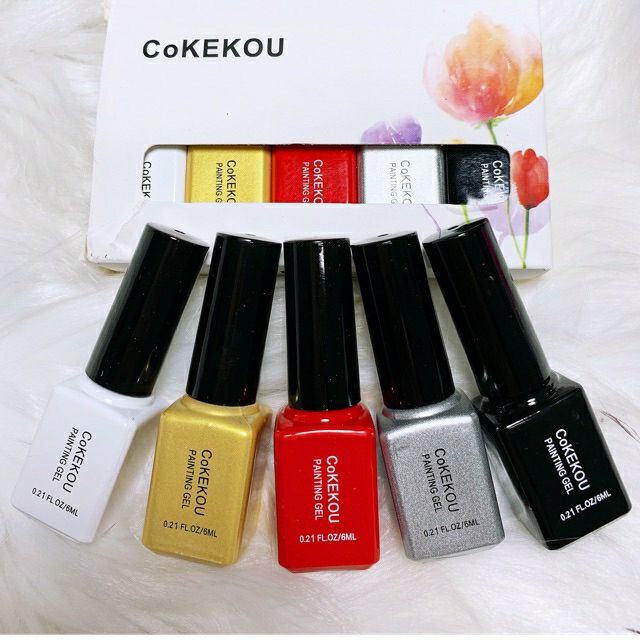 Bộ cọ nét sơn gel cokekou - sét 5 màu cơ bản