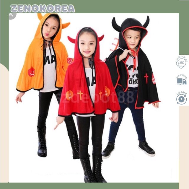 Áo choàng sừng haloween hoá trang Halloween ZenoKorea