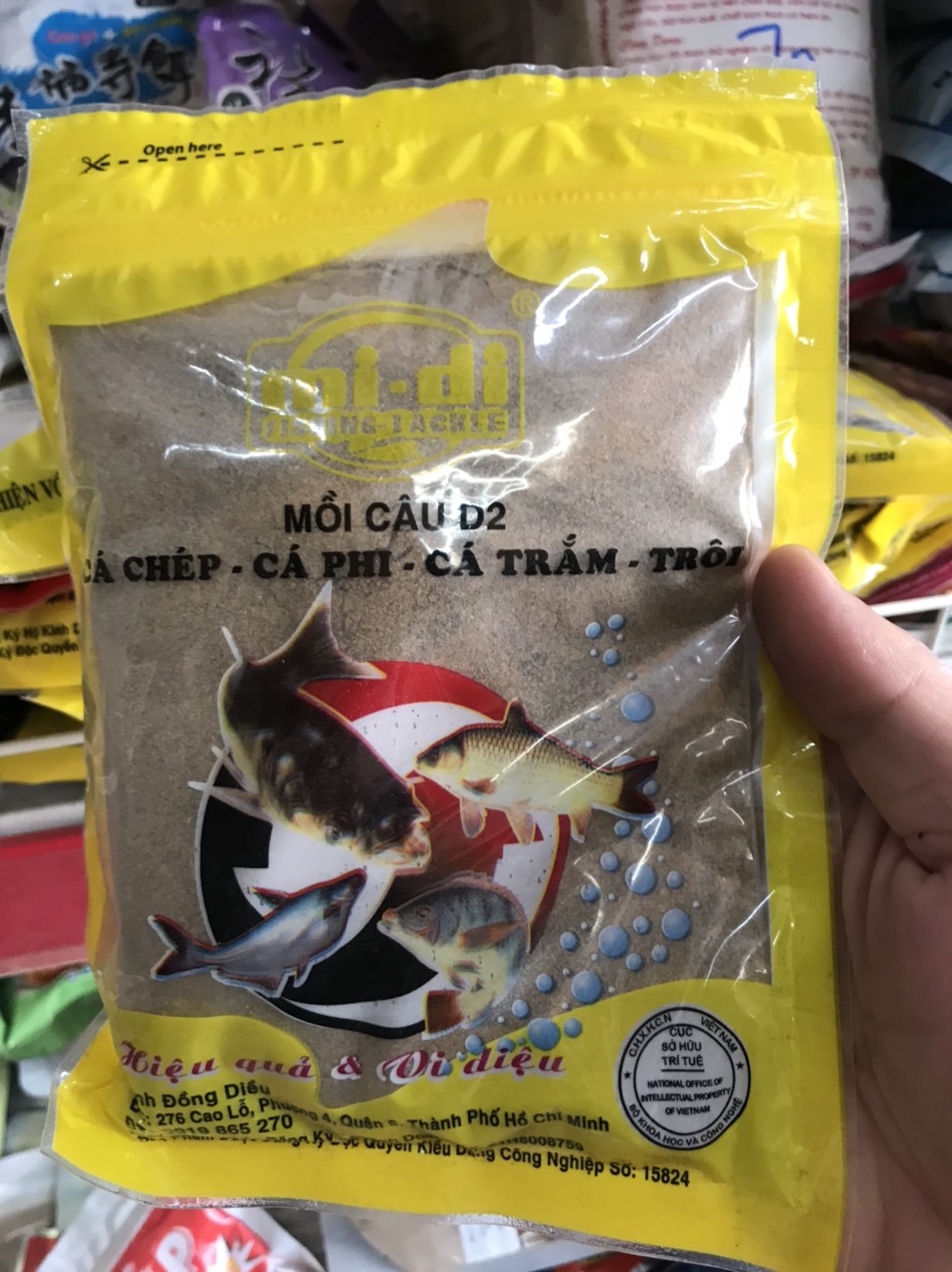 Cám câu cá d2 - mồi câu cá d2 siêu nhạy câu cá rô, chép, trôi
