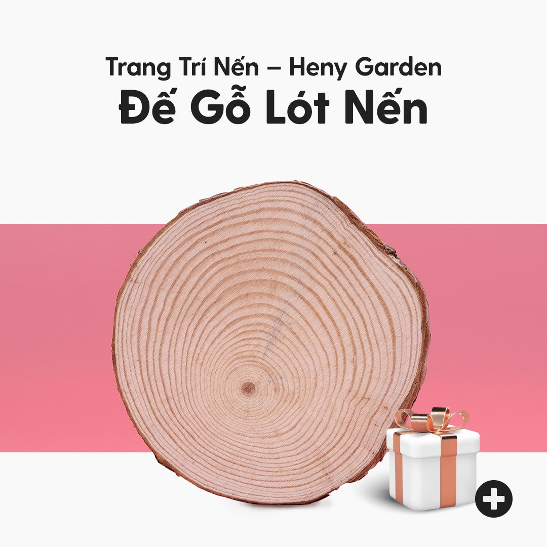 Đế Gỗ Lót Nến Thơm Tinh Dầu Vân Tròn Giúp Trang Trí Và Làm Phụ Kiện Chụp Ảnh Decor HENY GARDEN