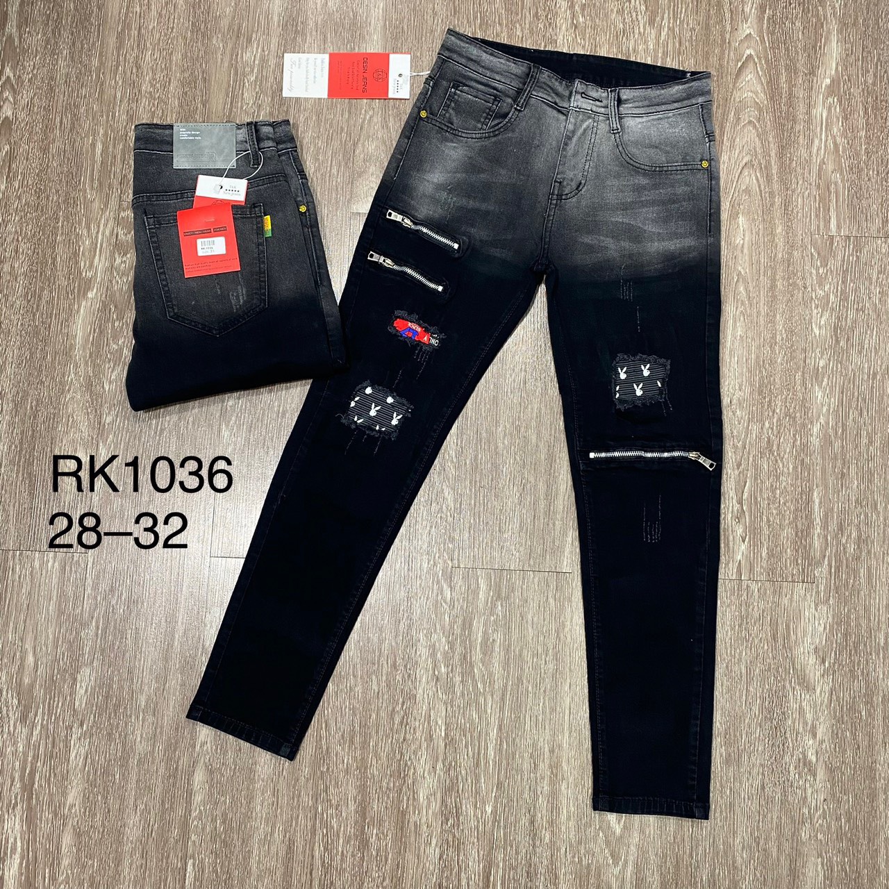 quần jean nam vẩy sơn đen rách gối ống ôm chân nhẹ cao cấp đẹp mẫu mới hot,chất vải co giãn KAYSTORE 25/06
