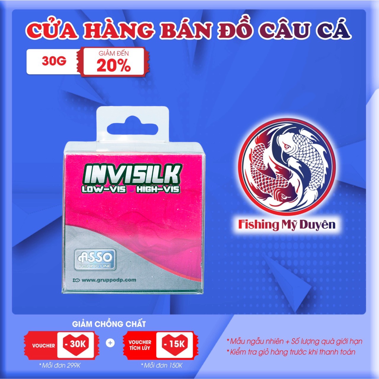Dây cước câu cá Invisilk chính hãng Asso của Ý HỒNG