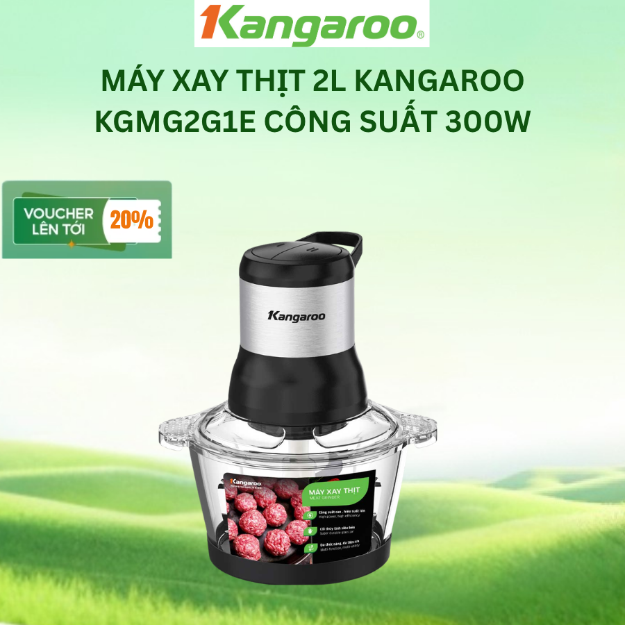 Máy xay thịt 2L Kangaroo KGMG2G1E - Mẫu mới 2025 công suất 300W bản nâng cấp KG12TI