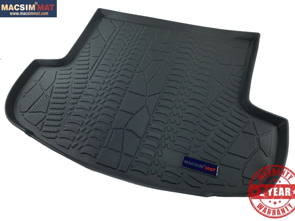 Thảm lót cốp xe ô tô Mitsubishi Outlander 7 chỗ 2016-2022 nhãn hiệu Macsim chất liệu TPV cao cấp màu đen
