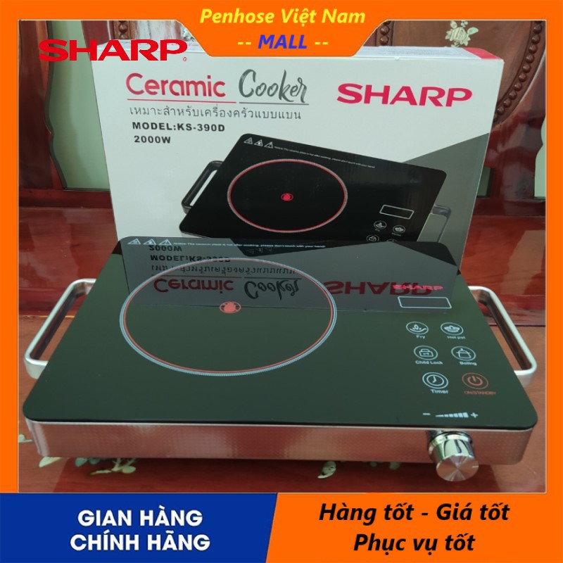 Bếp hồng ngoại cảm ứng đa năng Sharp KS-390D công suất 2000W ,Bếp Điện, bếp điện từ Sharp ,Bếp hồng ngoại Sharp Công Nghệ Nhật chính hãng ,với công suất vượt trội so với các loại bếp thông thường hàng cao cấp BH 12 THÁNG