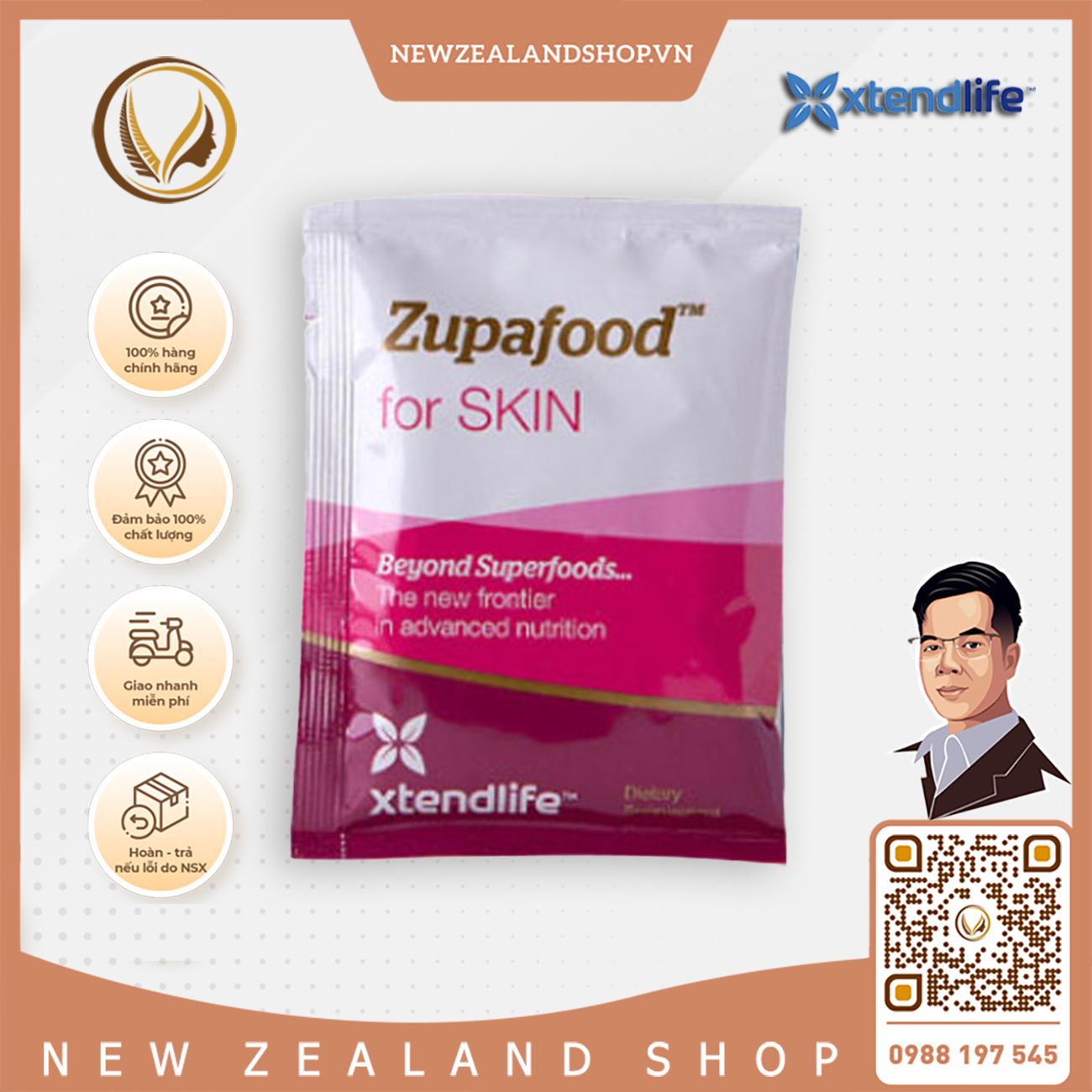 Siêu thực phẩm đẹp da, bổ sung collagen New Zealand Xtend Life Zupafood